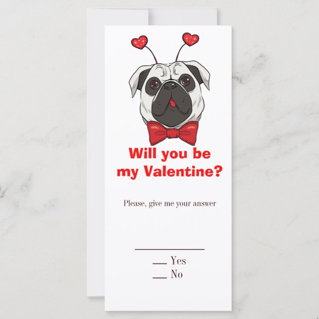 Valentine Pug Dog (Front)