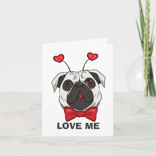 Valentine Pug Dog Card