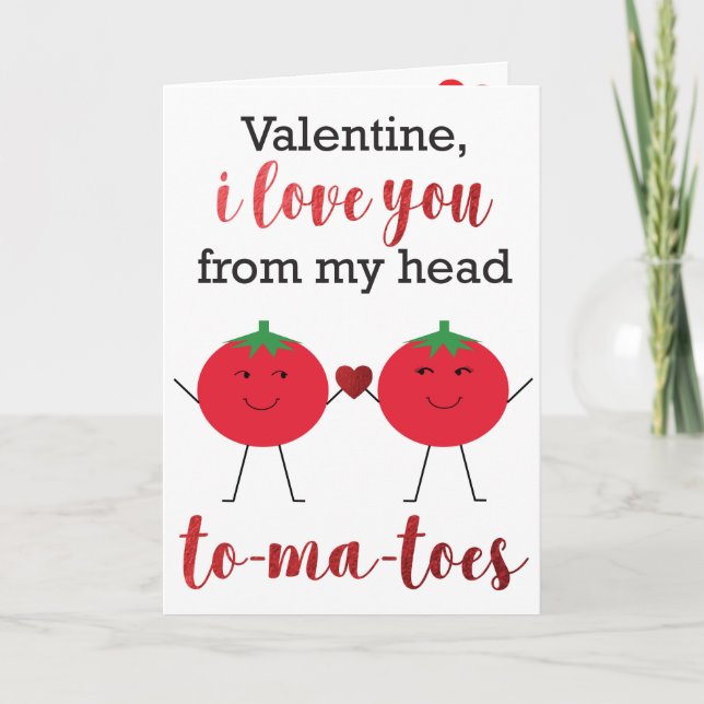Valentine Pun I Love You Tomatoes Card (Front)
