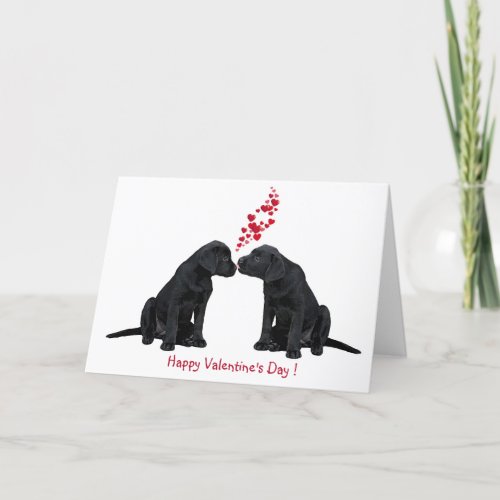 Valentine Puppy _ Black Lab Holiday Card