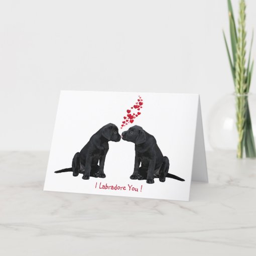 Valentine Puppy - Black Lab Holiday Card | Zazzle