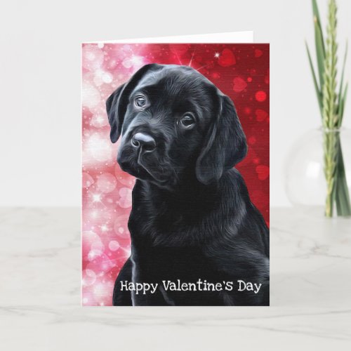 Valentine Puppy _ Black Labrador _ Lab Puppy Holiday Card