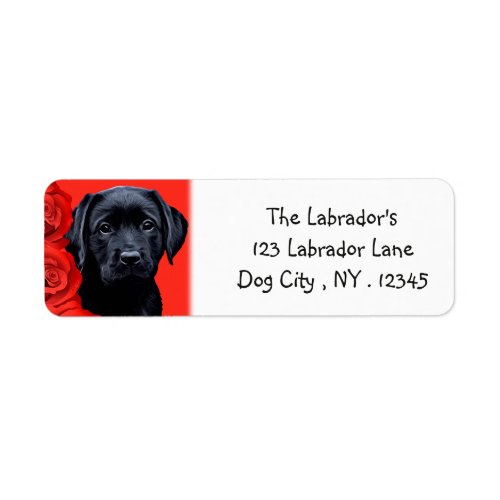 Valentine Puppy Roses _ Labrador _ Black Lab Label