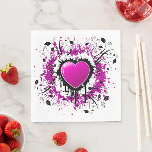 Valentine Purple Heart Napkins