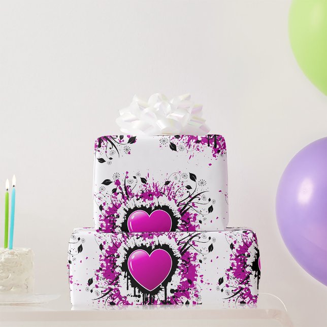 Valentine Purple Heart Wrapping Paper (Creator Uploaded)