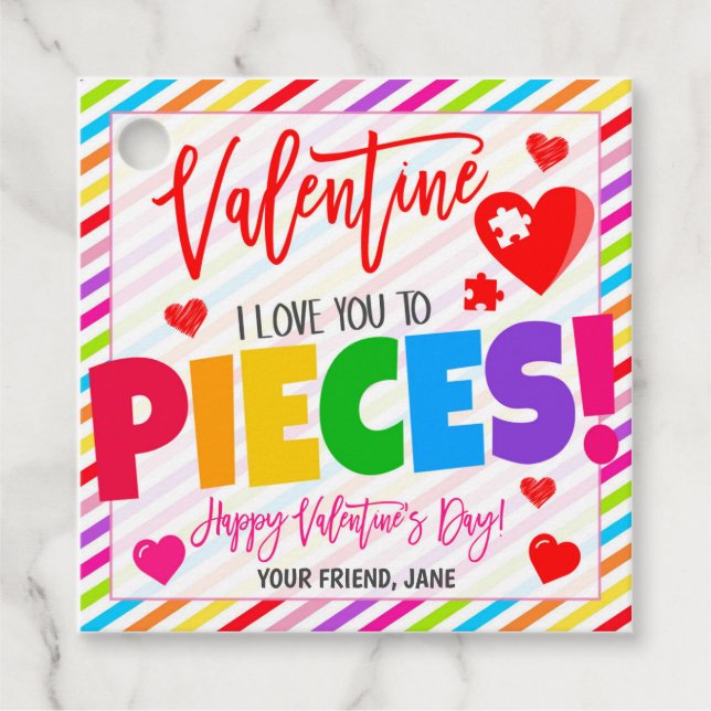 Valentine Puzzle Gift Tag (Front)