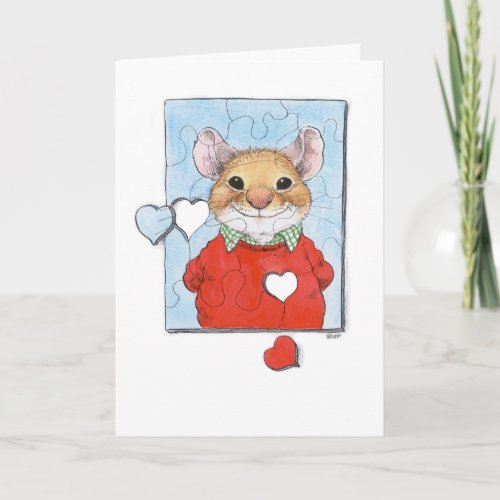Valentine Puzzle Mouse Card