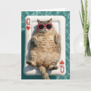 Valentine Queen of Heart Cat Card