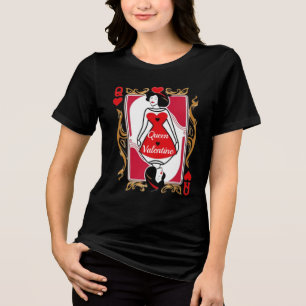 Valentine Queen Playing Card-Inspired T-Shirt Tri-Blend Shirt