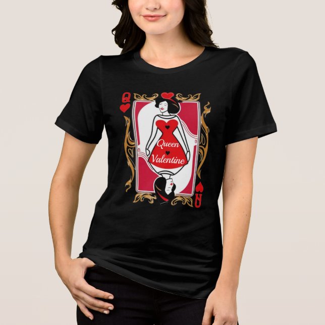 Valentine Queen | Playing Card-Inspired T-Shirt  Tri-Blend Shirt (Front)