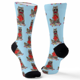 Valentine Raccoon Bandit Socks