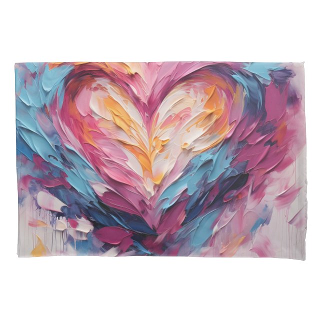 Valentine Radiant Love Heart Splash Pillow Case (Front)