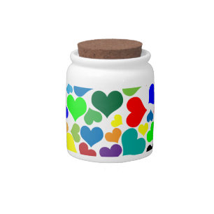 valentine rainbow hearts candy jar