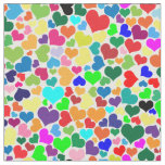 valentine rainbow hearts fabric