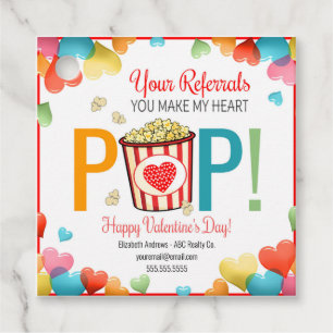 Valentine Realtor Popcorn Gift Tag