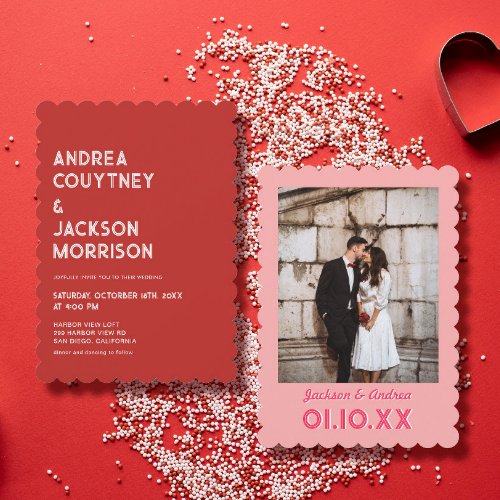 Valentine Red and Pink Wedding Invitation