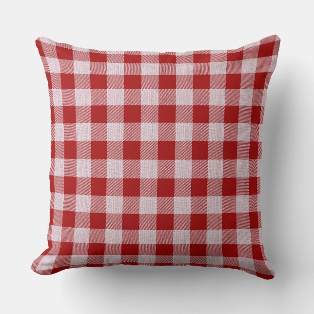 Valentine Red Buffalo Plaid Throw Pillow (Front)