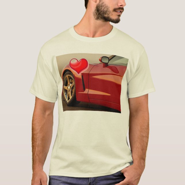 Valentine Red Corvette T-Shirt (Front)