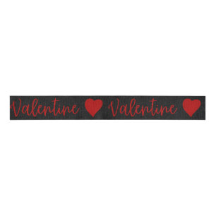 Valentine Red Glitter Grosgrain Ribbon