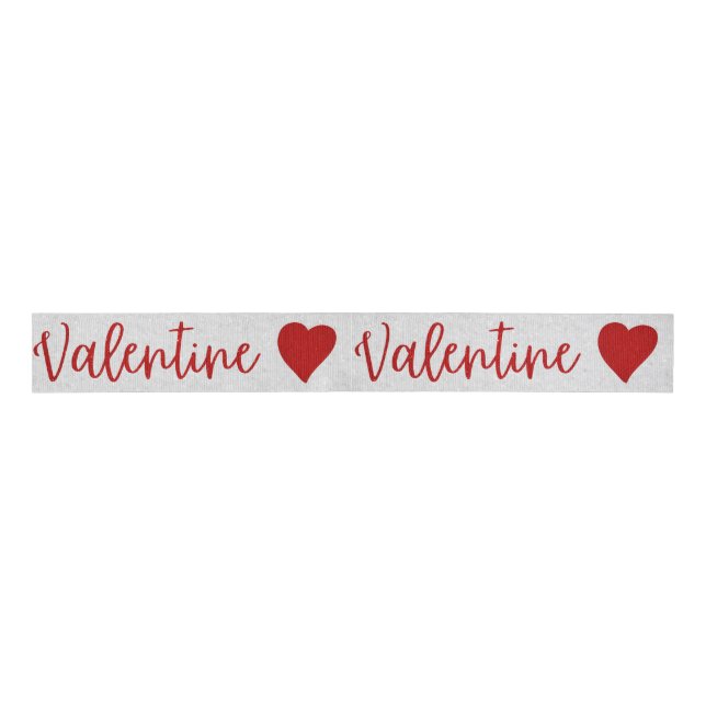 Valentine Red Glitter Grosgrain Ribbon (Front)