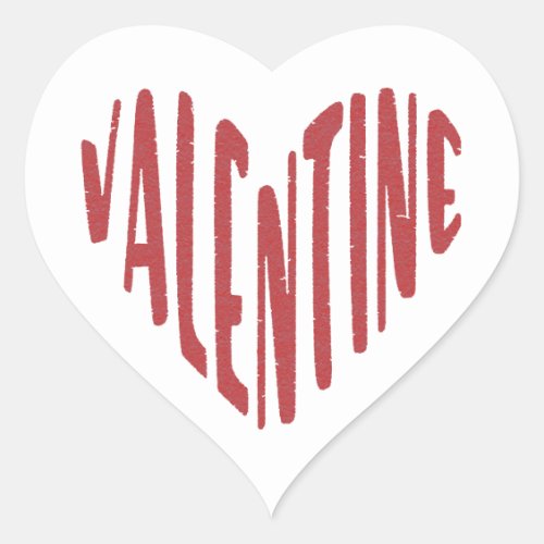 Valentine Red Heart Love Word Art Minimalist Seal
