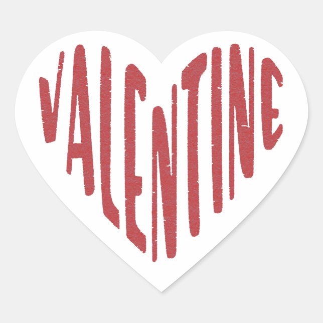 Valentine Red Heart Love Word Art Minimalist Seal (Front)