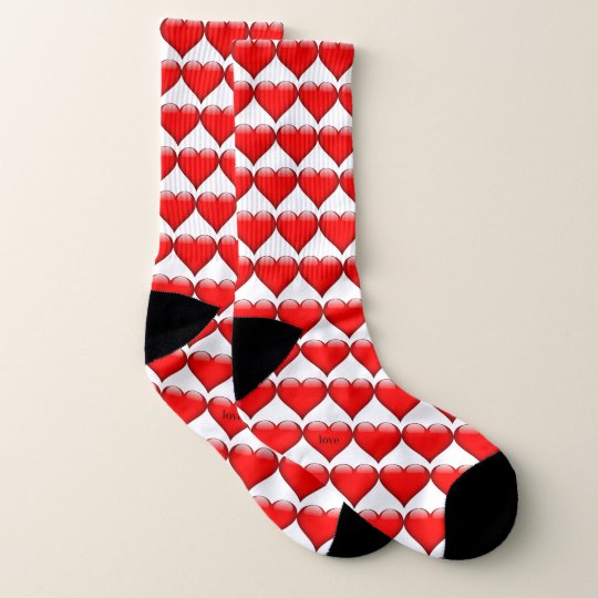 Valentine Red Heart Pattern Love Socks | Zazzle.com