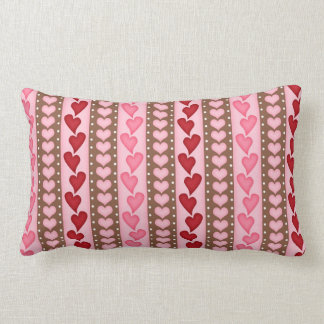 Valentine Red Heart Pattern Lumbar Pillow