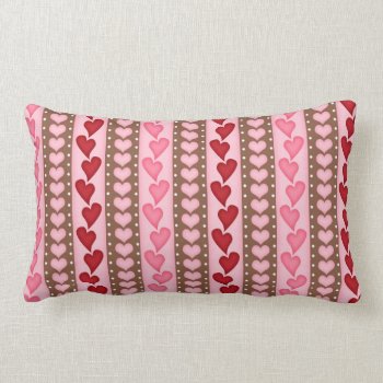 Valentine Red Heart Pattern Lumbar Pillow by Home_Sweet_Holiday at Zazzle