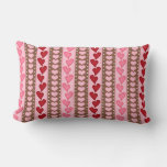 Valentine Red Heart Pattern Lumbar Pillow at Zazzle