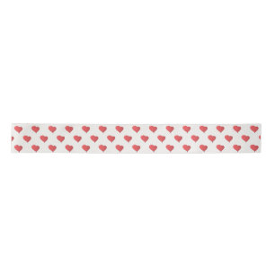 Valentine Red Heart Pattern Satin Ribbon