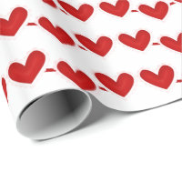 Valentine Red Heart pattern wrapping paper