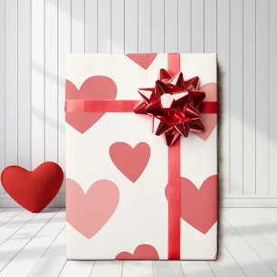Valentine Red Heart Pattern Wrapping Paper
