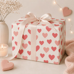 Valentine Red Heart Pattern Wrapping Paper
