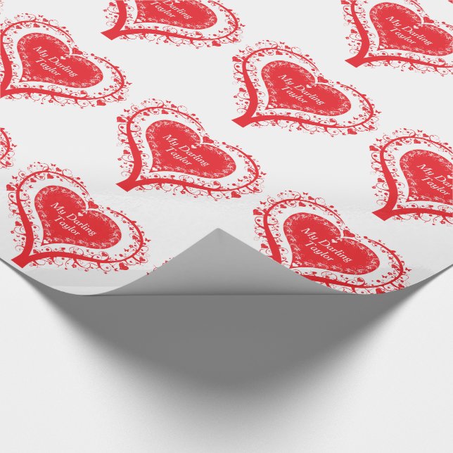 Valentine red heart tree named gift wrap (Corner)