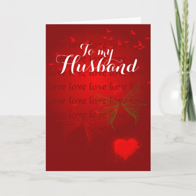 Valentine Red Hearts for Husband Holiday Card (Front)