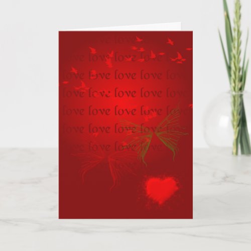Valentine Red Hearts Holiday Card