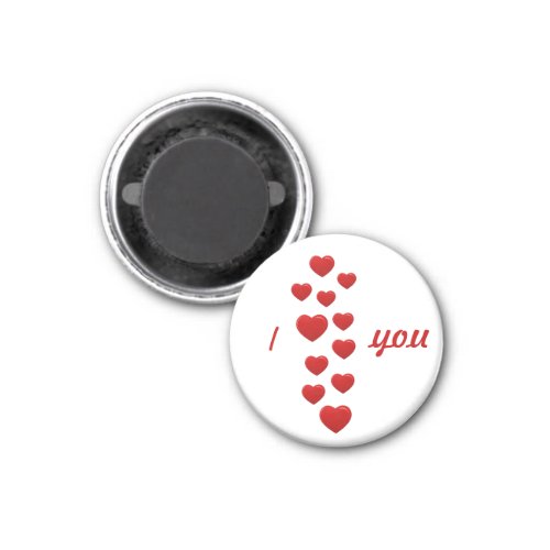 valentine red hearts I love you Magnet