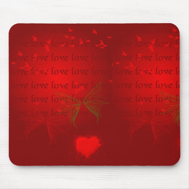Valentine Red Hearts Mouse Pad (Front)