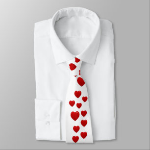Valentine Red Hearts Neck Tie – Romantic Gift 