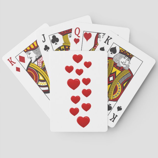Valentine Red Hearts Poker Cards – Romantic  (Back)