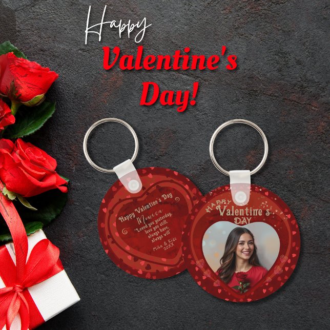 Valentine Red ornamental Photo Keychain (Valentine Red ornamental Photo Keychain)