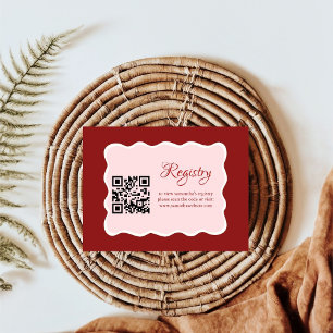 Valentine Red & pink bridal shower registry Enclosure Card
