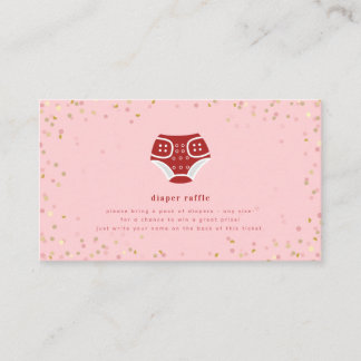 Valentine Red Pink Diaper Raffle Baby Shower Enclo Enclosure Card