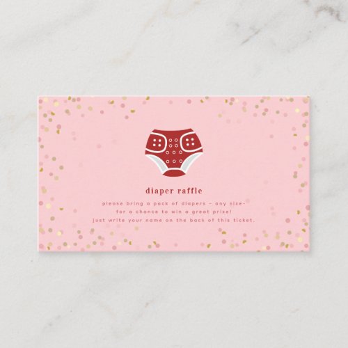 Valentine Red Pink Diaper Raffle Baby Shower Enclo Enclosure Card