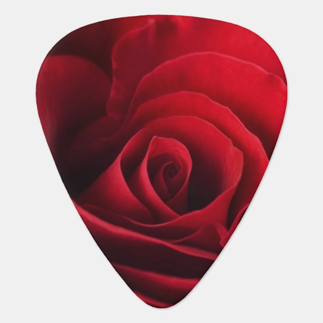 Valentine Red Rose Guitar Pick (Front)