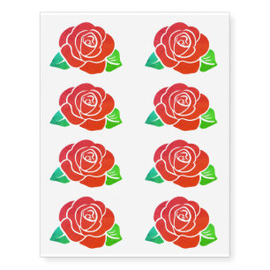Valentine Red roses abstract art Temporary Tattoos