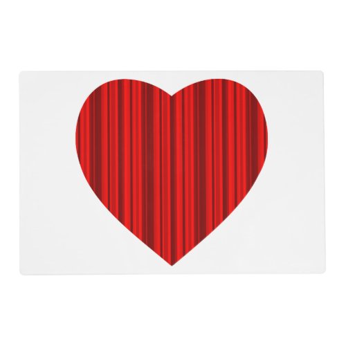 Valentine Red Stripe Heart Placemat
