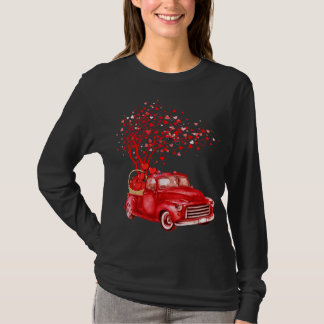 Valentine Red Truck Lady Bug Riding Valentine Hear T-Shirt