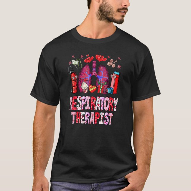 Valentine Respiratory Therapist Love Heart Pulmono T-Shirt (Front)